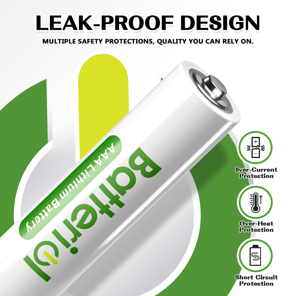 AAA Lithium Batteries 8 Pack, Triple A Batteries Lithium 1.5V Long-lasting Leak-proof Design for Flashlight, Camera, Remote Control, Doorbells, Headlamps, 10-year Shelf Life