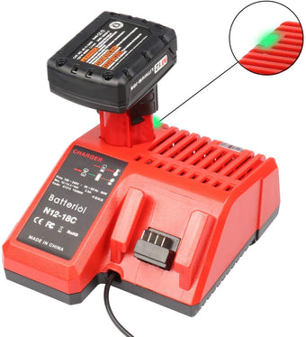 12V-18V 3A Li-Ion Replacement Battery Charger For Milwaukee - 1pack