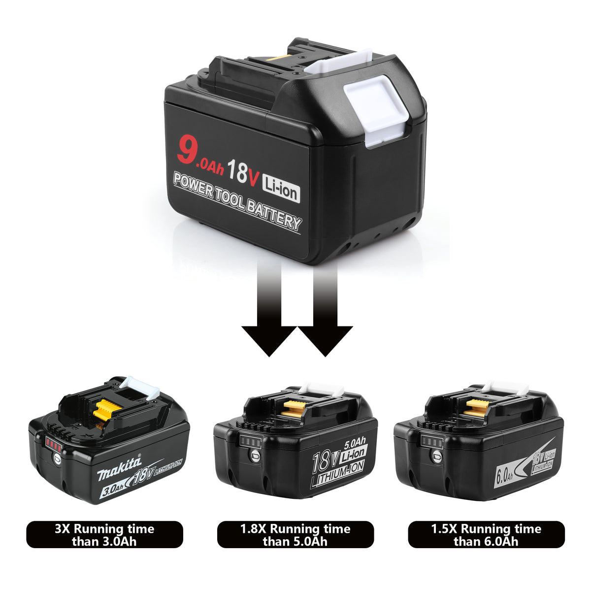 18V 9.0Ah Li-Ion BL1890 Replacement Battery For Makita - 1pack – Batteriol