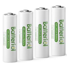 4.5v rechargeable battery for flashlight Lithium Batteries AA 4 Pack, Double A Batteries 3000mAh 1.5V Long Lasting for Blink Camera, Flashlight, Video Doorbell, Toys, Remote Control,