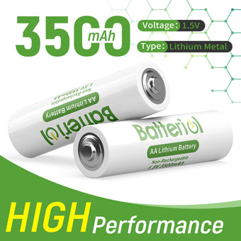Lithium Batteries AA 8 Pack, Double A Batteries 3500mAh 1.5V Long Lasting for Blink Camera, Flashlight, Video Doorbell, Toys, Remote Control, Non-rechargeable