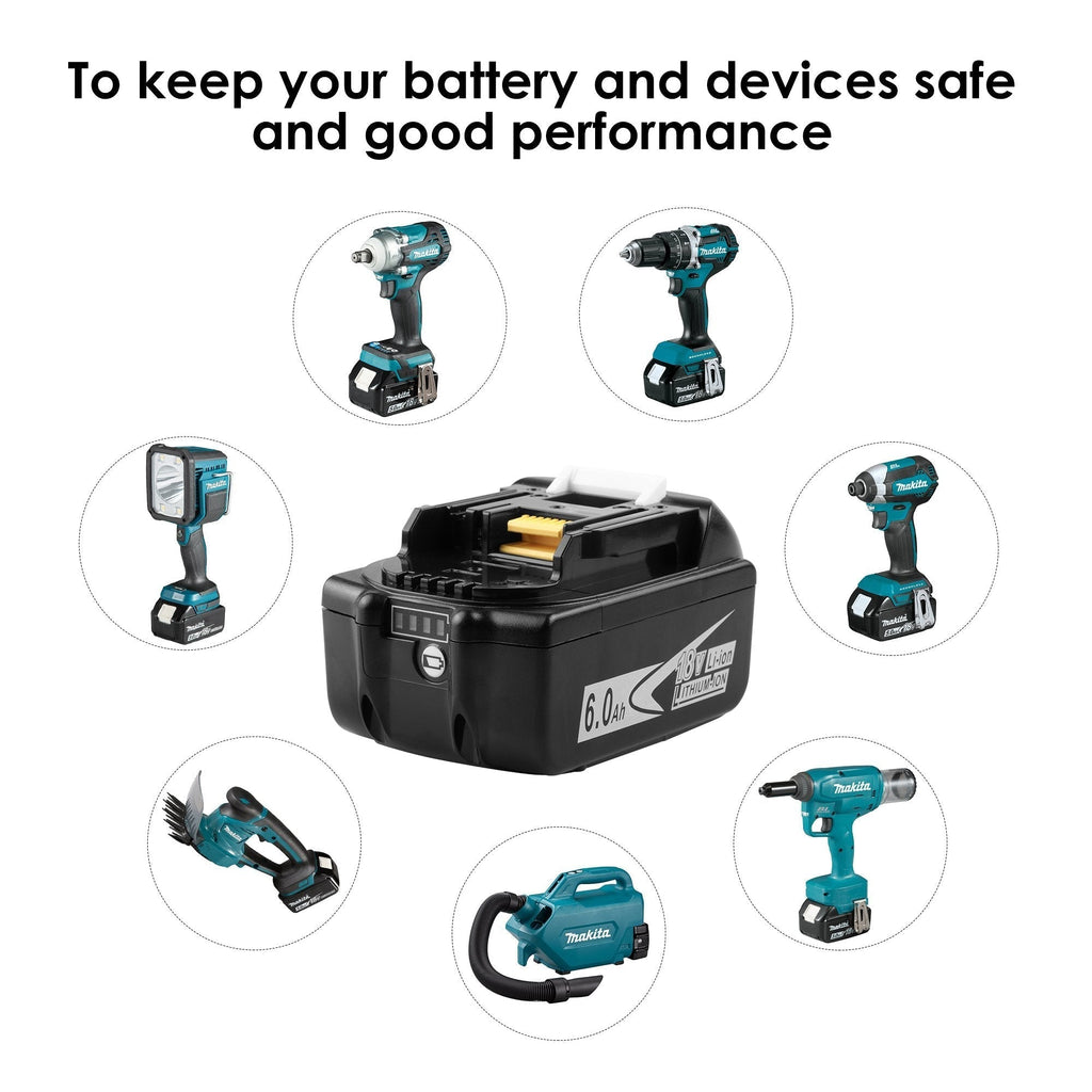 High Capacity Replacement Battery For Makita 18V Tool Battery Charger