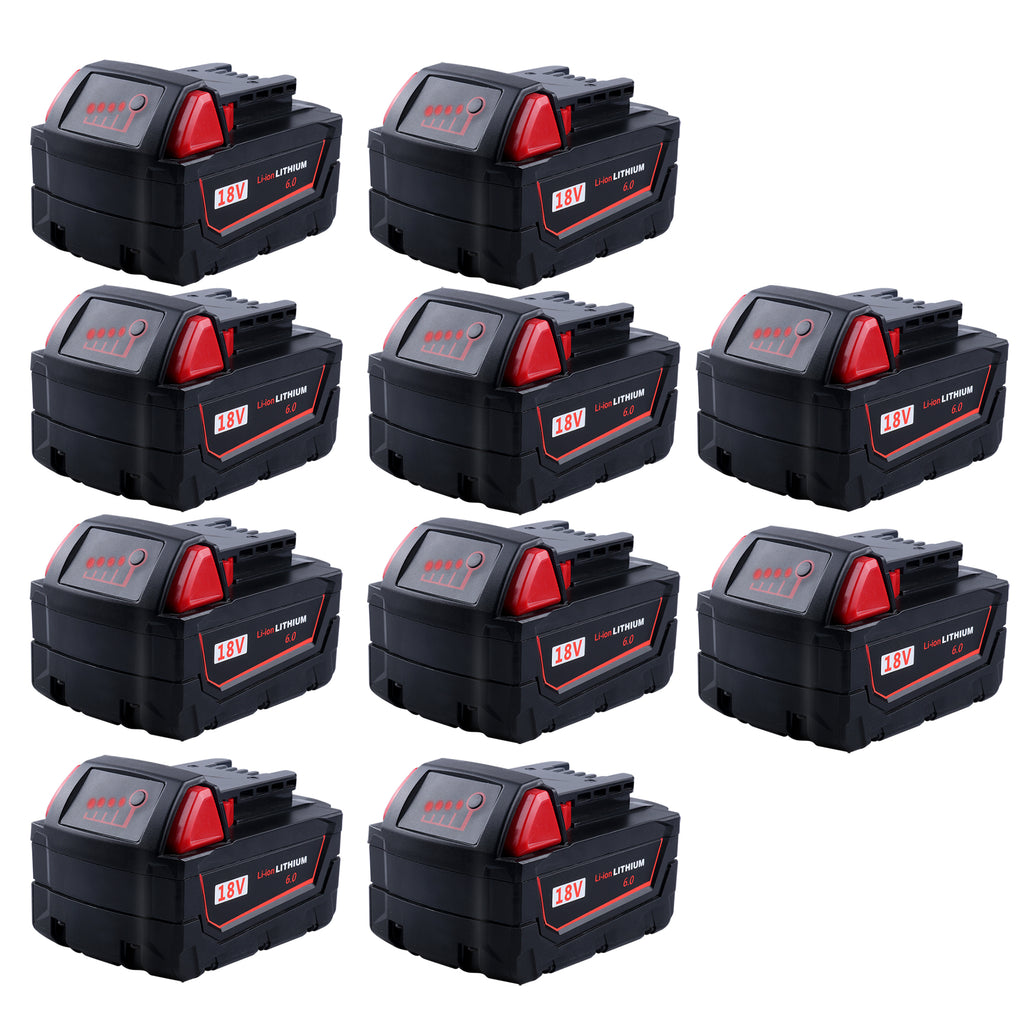 High Output 6000mAh M-18 Battery Replacement for Milwaukee 18V Battery Lithium