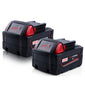 18V 5.0Ah Li-Ion 48-11-1850 Replacement Battery For Milwaukee M18 - 2packs