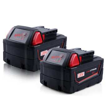18V 6.0Ah Li-Ion 48-11-1860 Replacement Battery For Milwaukee M18 - 2packs