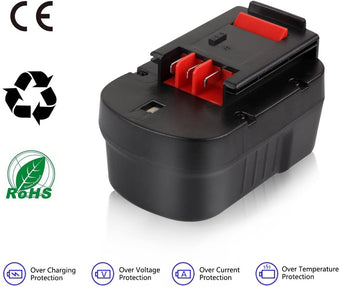 14.4V 3.0Ah NiMH HPB14 Replacement Battery For Black & Decker - 4packs