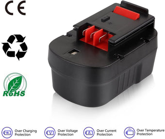 14.4V 3.0Ah NiMH HPB14 Replacement Battery For Black & Decker - 6packs