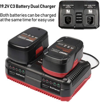 9.6V-19.2V Li-ion & NI-CD 140152004 Replacement Battery Charger Dual Ports For Craftsman C3 - 1pack