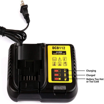 12V - 20V Li-Ion DCB112 Replacement Battery Charger For Dewalt - 1pack