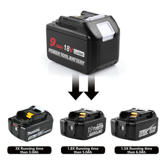 18V 9.0Ah Li-Ion BL1890 Replacement Battery For Makita - 1pack