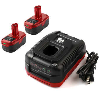 Craftsman C3 19.2V 4.0Ah Li-Ion 130211004 Replacement Battery 2packs and 9.6V-19.2V 2.0A Li-ion & NI-CD 140152004 Replacement Battery Charger