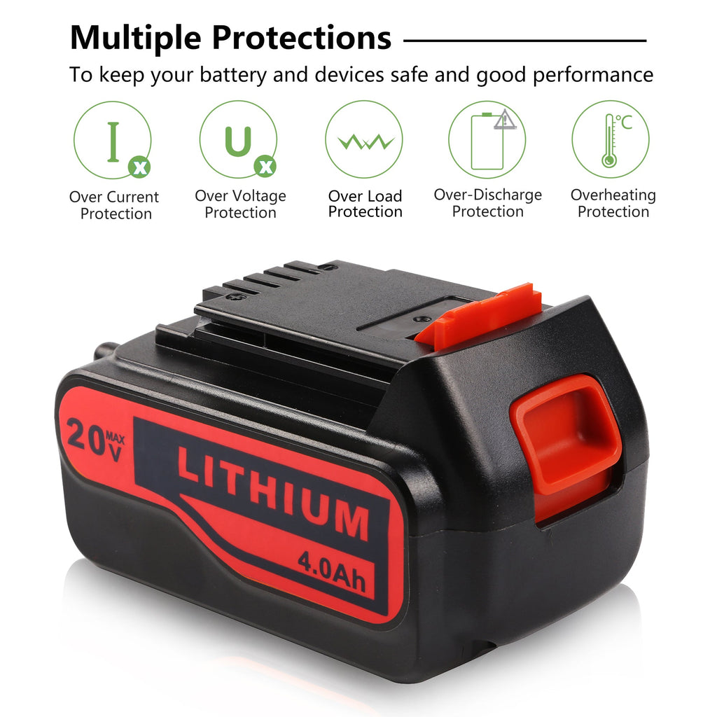 20V Li-ion replacement battery for Black and Decker