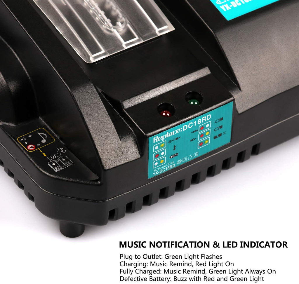 Chargeur double Makstar Li-Ion - 14,4 à 18V - DC18RD MAKITA