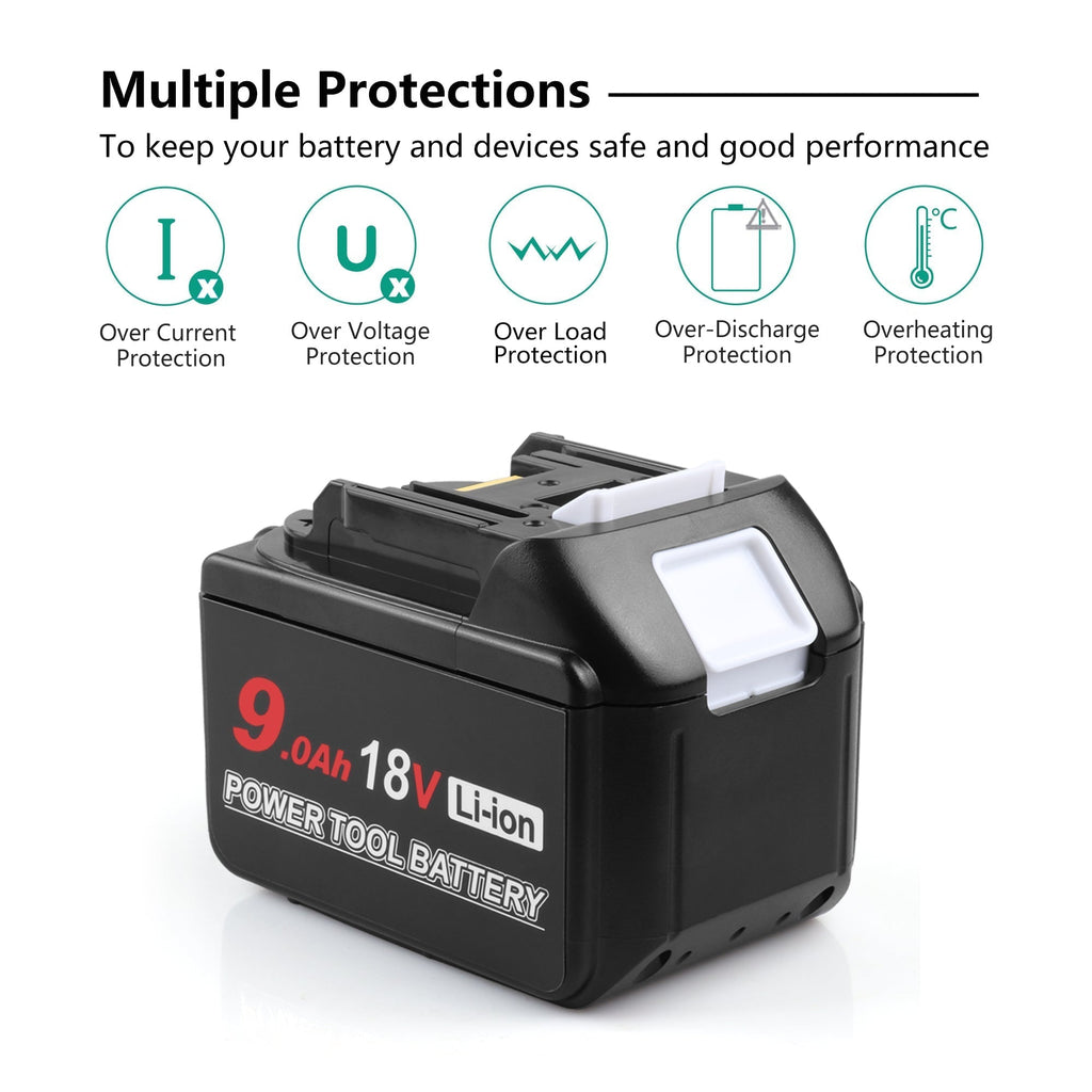 Multiple protection system for Batteriol Makita replacement battery