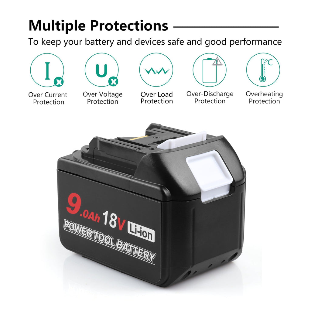 Batteriol replacement battery with multiple protection system