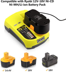 12V-18V 3A Lithium Ni-Cd Ni-Mh P117 Replacement Battery Charger For Ryobi - 1pack