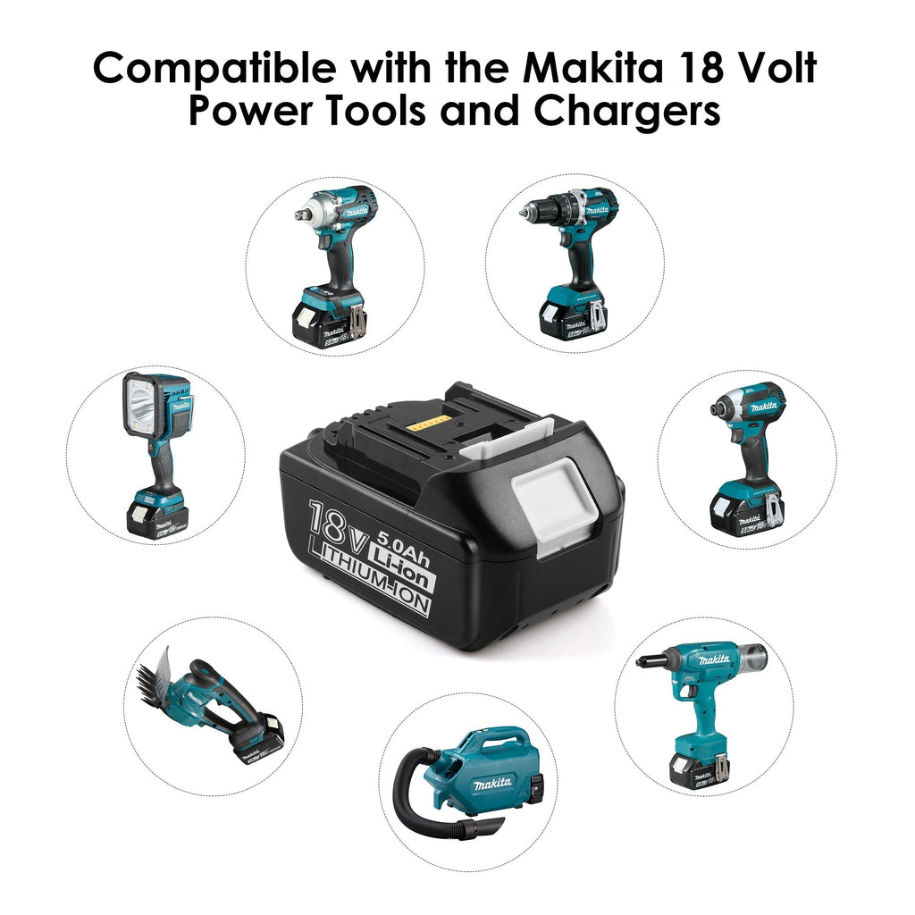 Batteriol Battery Replacement Compatible with Makita 18 Volt Power Tools and Chargers