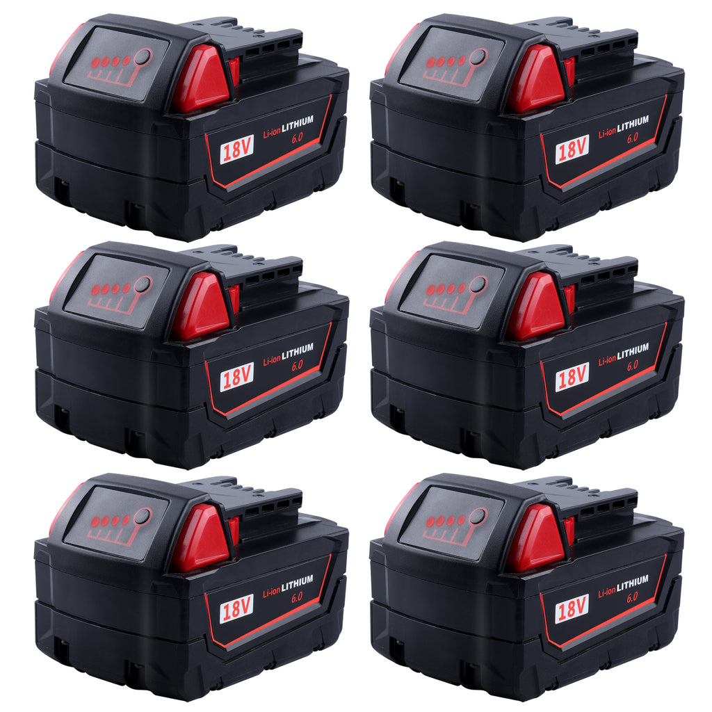 18V 6.0Ah Battery for Milwaukee 18 Volt Lithium XC Battery