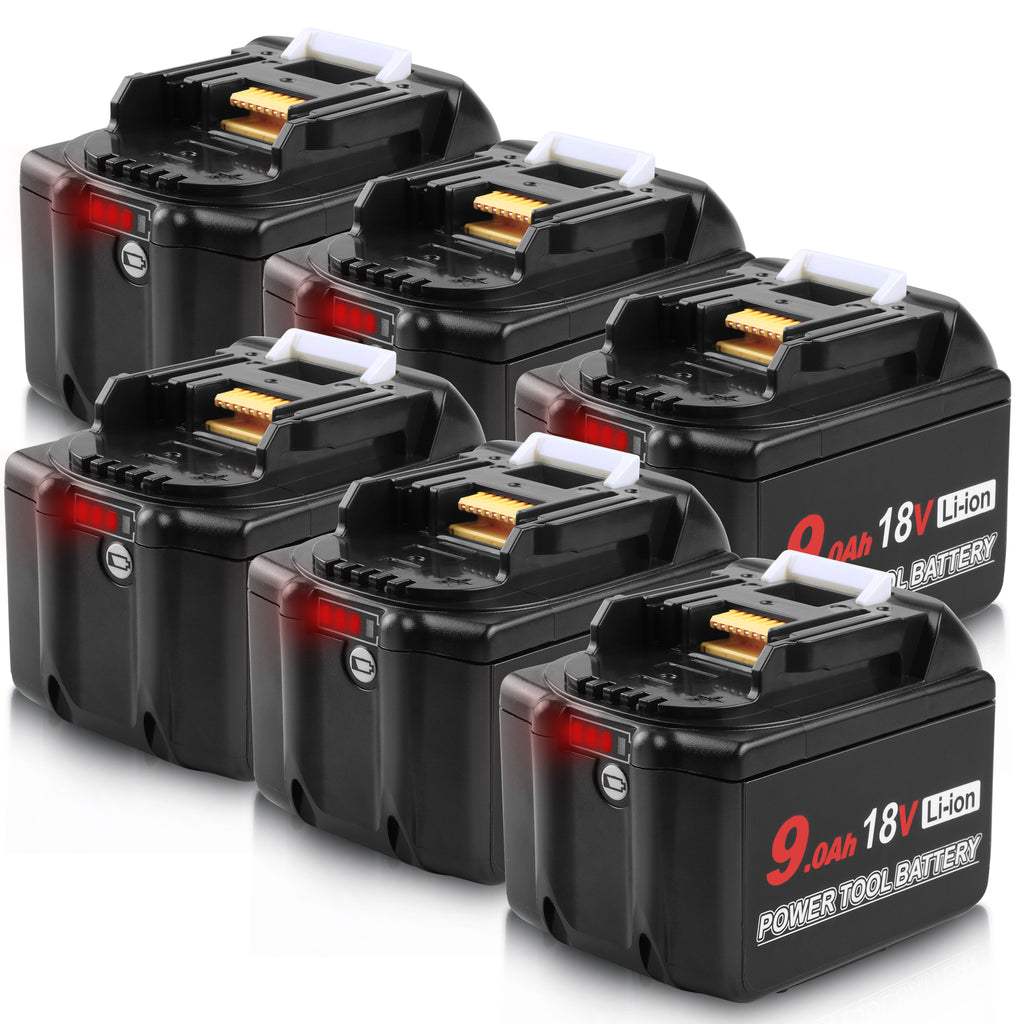 18V 9.0Ah Li Ion BL1890 Replacement Battery For Makita 6packs