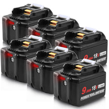 6x18V 9.0Ah Batteries for Makita BL1890