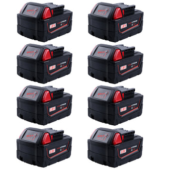 18V 5.0Ah Li-Ion 48-11-1850 Replacement Battery For Milwaukee M18 - 8packs