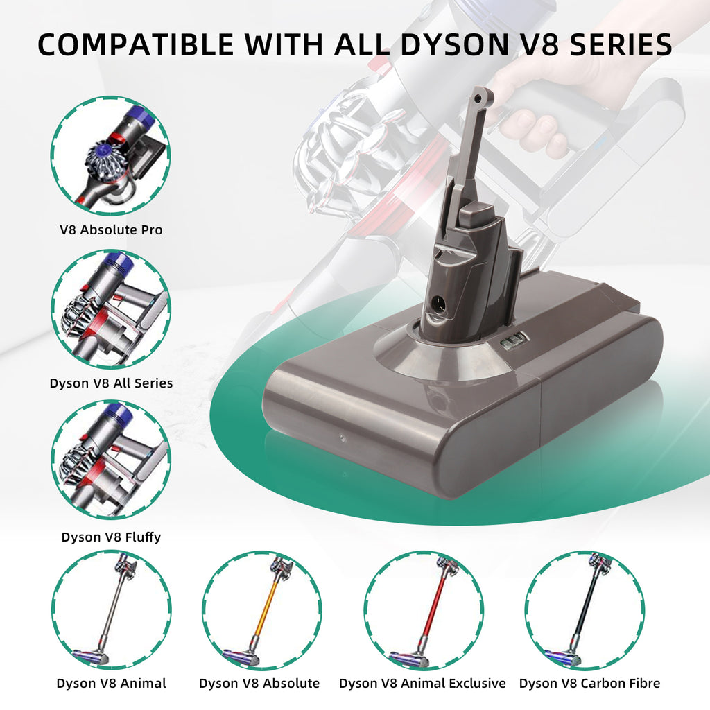 YH5 Replacement Battery for Dyson Vacuum Cleaner V8 SV10 compatible V8  Animal V8 Motorhead Handheld Vacuum 21.6V 6000mAh